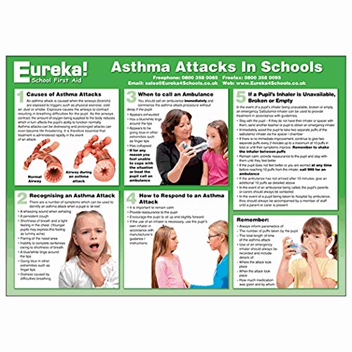 Poster VSafety First Aid Asthma A2, 594 x 420 mm von V Safety