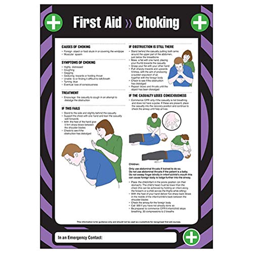 Poster VSafety First Aid For Choking A2, 594 x 420 mm, strapazierfähig von V Safety
