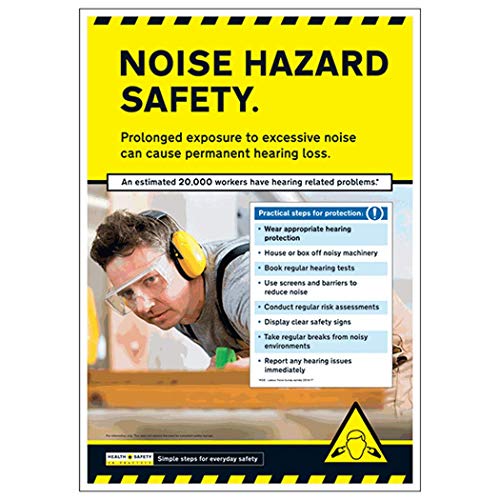 Poster VSafety In Practice – Noise Hazard Safety A2, 420 x 594 mm – Premium von V Safety