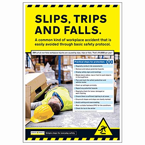 Poster VSafety In Practice – Slips, Trips and Falls, A2, 420 x 594 mm – Premium von V Safety