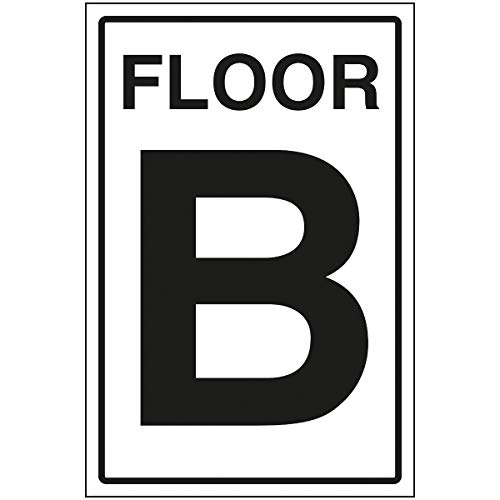 Schild VSafety Floor B – 200 x 300 mm – 3 mm gebürstetes Aluminium Verbundstoff von V Safety