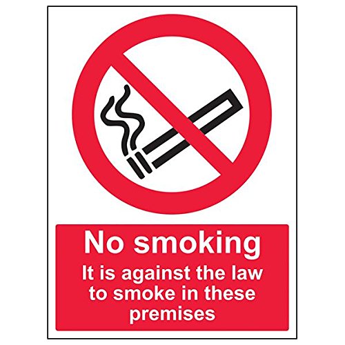 Schild "VSafety No Smoking/Against The Law", Hochformat, 3 Stück, 300mm x 400mm, 3 von V Safety