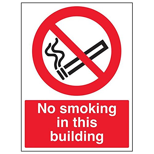 Schild "VSafety No Smoking In This Building", Hochformat, 3 Stück, 300mm x 400mm, 3 von V Safety