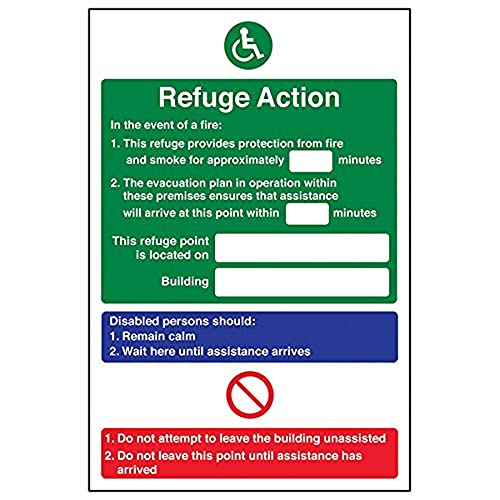 Schild "VSafety Refuge Action/Refuge Point located On", 3 Stück, 200mm x 300mm, 3 von VSafety