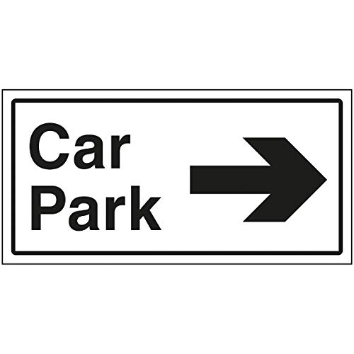 Schild mit Aufschrift „VSafety Car Park Arrow rechts“, 600 x 300 mm, 3 mm gebürstetes Aluminium Verbundwerkstoff von V Safety