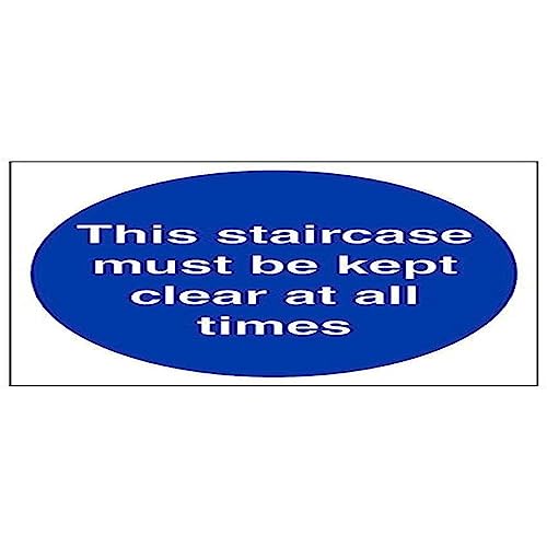 Schild mit Aufschrift"Staircase must be kept clear at all times", 3 Stück, 150mm x 150mm, 3 von V Safety