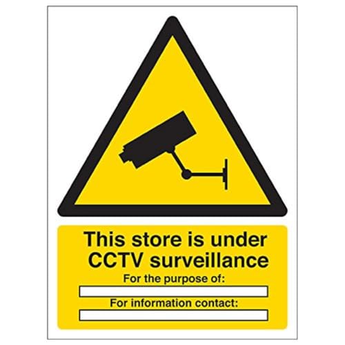 Schild mit Aufschrift"This Store Is Under CCTV Surveillance", 3 Stück, 150mm x 200mm, 3 von V Safety