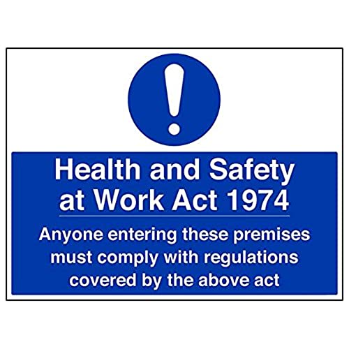 VSafety 41100BR-R'Health And Safety At Work Act 1974' Schild 600 mm x 450 mm, 3 Stück von VSafety