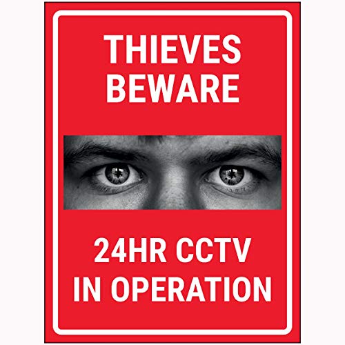 Schild mit Aufschrift"VSafety Ccrials Beware 24HR CCTV", 200 x 300 mm, 3 mm, Aluminium Comp mit Kanal von V Safety