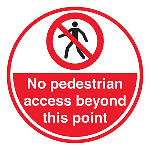Selbstklebende Bodenaufkleber "No Pedestrian Access", 600 x 600 mm von V Safety