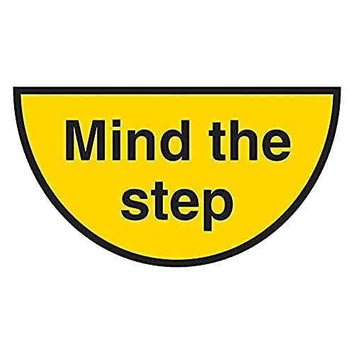 Selbstklebender Bodenaufkleber "Mind The Step", 620 x 350 mm von V Safety