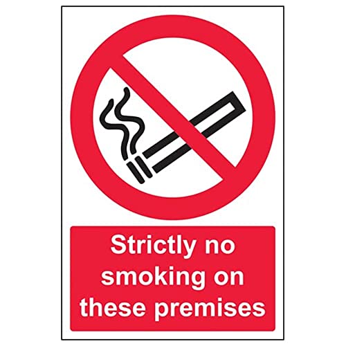 Sicherheitsschild "Prohibition No Smoking - Strictly No Smoking On These Premises", 200 x 300 mm von VSafety