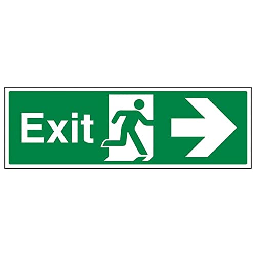 Sicherheitsschild mit Aufschrift "Safe Condition Exit - Exit Arrow Right", 300 x 100 mm von V Safety