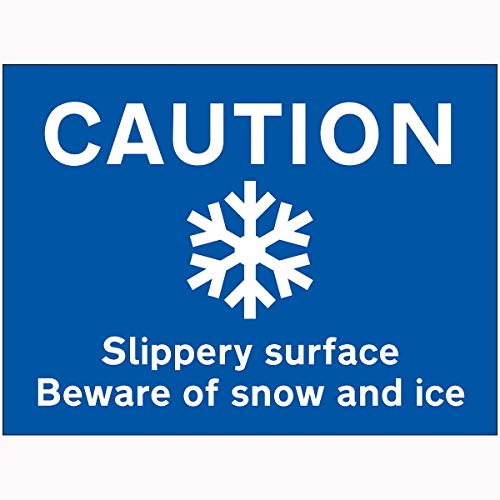 V Safety 7A157BR-RB VSafety Caution Slippery Surface Beware of Snow and Ice Sign 600 mm x 450 mm – 2 mm Hartplastik, blau von V Safety