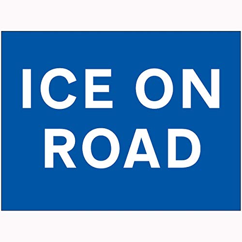 V Safety 7A164BR-RB VSafety Ice On Road Sign 600 mm x 450 mm – 2 mm Hartplastik, blau von V Safety