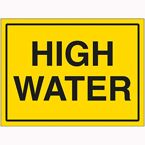 V Safety 7A187BR-RY VSafety High Water Sign 600 mm x 450 mm – 2 mm Hartplastik, gelb von V Safety