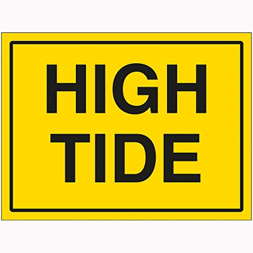 V Safety 7A188BR-RY VSafety High Tide Sign 600 mm x 450 mm – 2 mm Hartplastik, gelb von V Safety