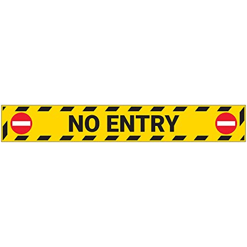 V Safety CV245FH-FS Vsafety No Entry – 150 x 1000 mm – Gelber Selbstklebender Bodenaufkleber, 150x1000mm von V Safety