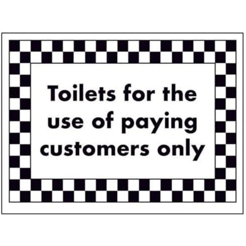 V Safety DP033AR-SY Toilets for The Use of Paying Customers Only Sign 200 mm x 150 mm, selbstklebendes Vinyl, Schwarz von V Safety