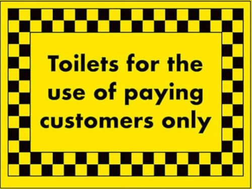 V Safety DP033AR-SY Toilets for The Use of Paying Customers Only Sign 200 mm x 150 mm, selbstklebendes Vinyl, Schwarz von VSafety