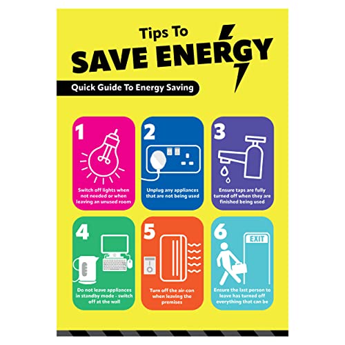 V Safety Energiespar-Poster, A3, 297 x 420 cm, Polypropylen von V Safety