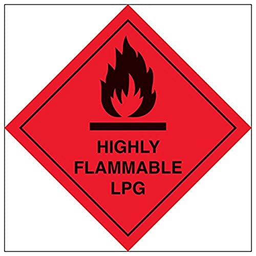 V Safety Hazard Diamond – Hochbrennbares LPG-300 x 300 mm Magnetisches Sicherheitsschild von V Safety