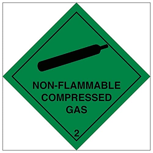 V Safety Hazard Diamond – nicht brennbares komprimiertes Gas, 300 x 300 mm, magnetisches Sicherheitsschild von V Safety