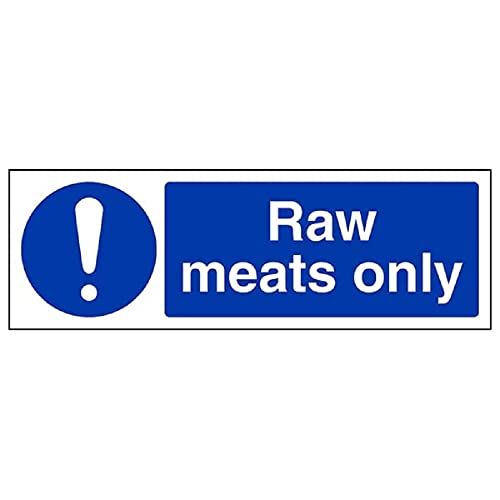 V Safety Magnetisches Sicherheitsschild "Raw meats", 300 x 100 mm von V Safety