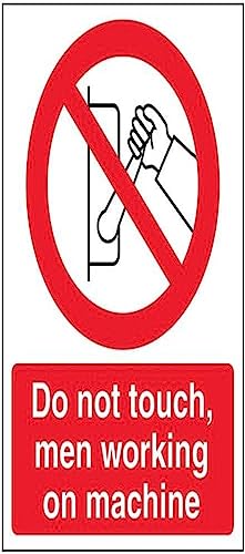 V Safety Magnetisches Sicherheitsschild "Do not touch men working on machine", 300 x 100 mm von V Safety