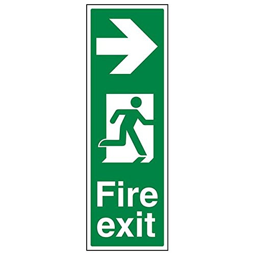 VSafety 14040AP-S'Fire Exit Pfeil rechts', Hochformat, 150 mm x 450 mm (3 Stück) von V Safety