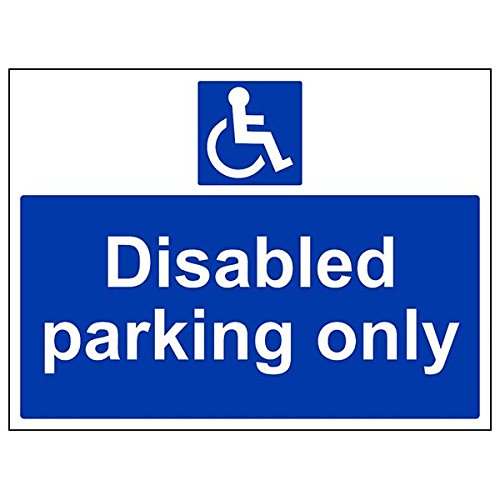 VSafety 43059BF-R Schild "Disabled Parking Only", Querformat, 400 x 300 mm, 3 Stück von V Safety