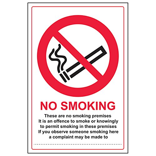 VSafety 57036AU-S Schild "No Smoking/These Are No Smoking Premises", 200 x 300 mm, 3 Stück von V Safety