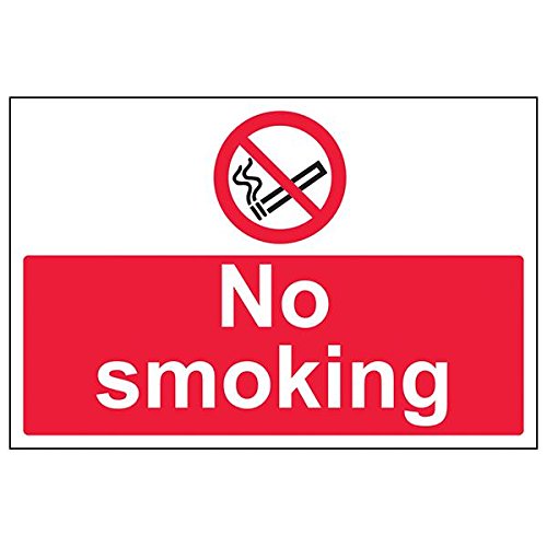 VSafety 57037BA-S Schild "No Smoking", Querformat, 300 mm x 200 mm (3 Stück) von V Safety