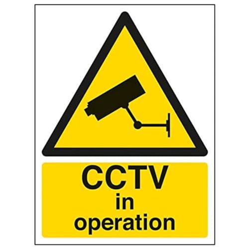 VSafety 63050AN-W'CCTV In Operation' Schild, Hochformat, 150 mm x 200 mm, 3 Stück von V Safety