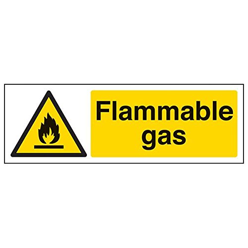 VSafety 69028AX-S'Flammable Gas' Schild, Querformat, 300 mm x 100 mm (3 Stück) von V Safety