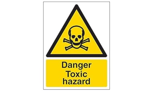 VSafety 6A013AN-S'Danger Toxic Hazard' Schild, Hochformat, 150 mm x 200 mm (3 Stück) von V Safety