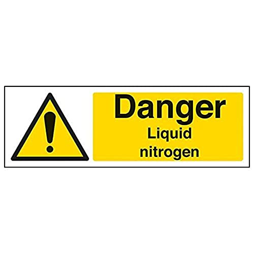 VSafety 6A046AX-S'Danger Liquid Nitrogen' Schild, Querformat, 300 mm x 100 mm (3 Stück) von V Safety