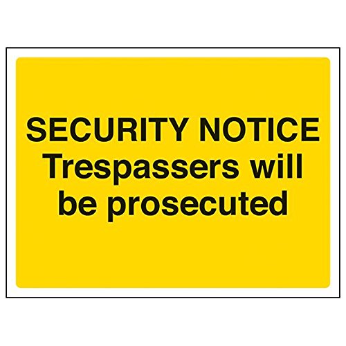 VSafety 6E023AR-S'Trespassers Will Be Prosecuted' Schild, 200 mm x 150 mm (3 Stück) von V Safety