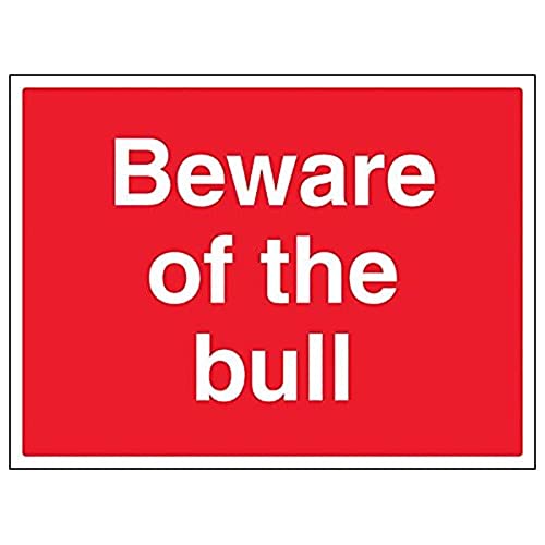 VSafety 76018BF-S'Beware Of The Bull' Schild, Querformat, 400 mm x 300 mm (3 Stück) von V Safety