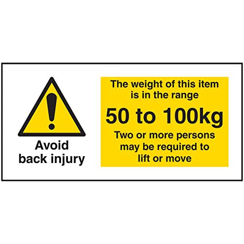 VSafety Avoid Back Injury – Gewicht dieses Artikels 50 bis 100 kg Aufkleber – 102 x 51 mm (Rolle mit 250 Stück) von V Safety