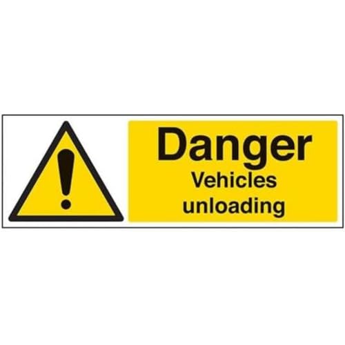 VSafety Danger Vehicles Entladungsschild, Querformat, 450 x 150 mm, Vinyl von V Safety