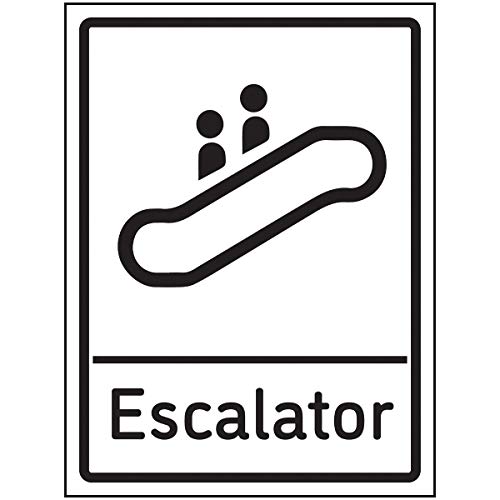 VSafety Escalator Schild, 150 x 200 mm, selbstklebendes Vinyl von V Safety