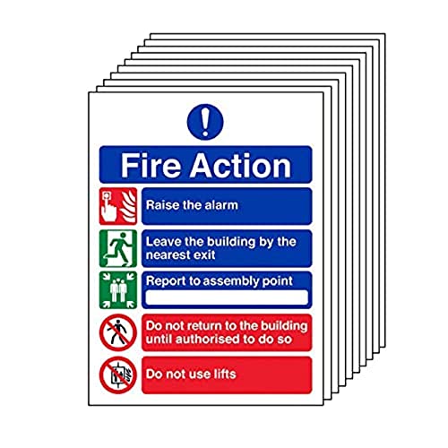VSafety Fire Action – 5 Nachrichten – 150 x 200 mm – 10 Stück von V Safety