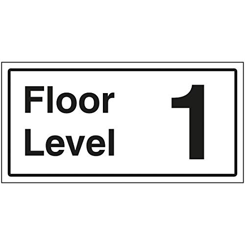 VSafety Floor Level 1 Schild – 600 x 300 mm – 3 mm gebürstetes Aluminium Verbundstoff von V Safety