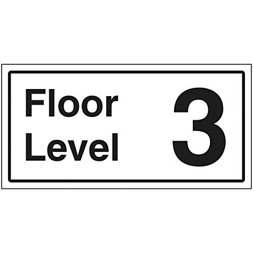VSafety Floor Level 3 Schild – 600 x 300 mm – 3 mm gebürstetes Aluminium Verbundstoff von V Safety