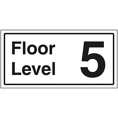 VSafety Floor Level 5 Schild – 600 x 300 mm – 3 mm gebürstetes Aluminium Verbundstoff von V Safety