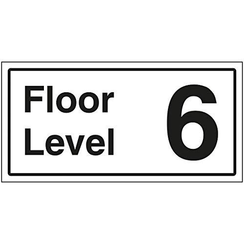 VSafety Floor Level 6 Schild – 600 x 300 mm – 3 mm gebürstetes Aluminium Verbundstoff von V Safety