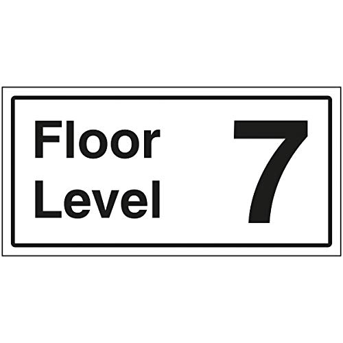 VSafety Floor Level 7 Schild – 600 x 300 mm – 3 mm gebürstetes Aluminium Verbundstoff von V Safety