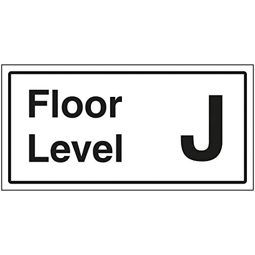 VSafety Floor Level J Schild – 600 x 300 mm – 3 mm gebürstetes Aluminium Verbundstoff von V Safety