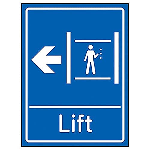 VSafety Lift Pfeil links – 150 mm x 200 mm – blau 1 mm starrer Kunststoff von V Safety